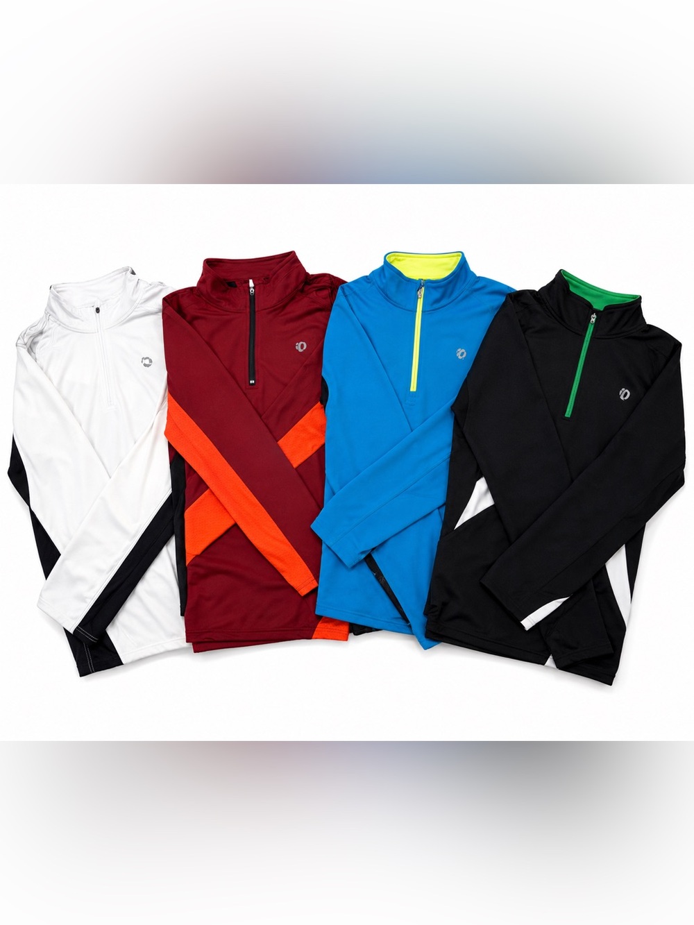 Pearl Izumi Assorted Running/Cycling Quarter-Zips in White, Maroon, Blue & Black